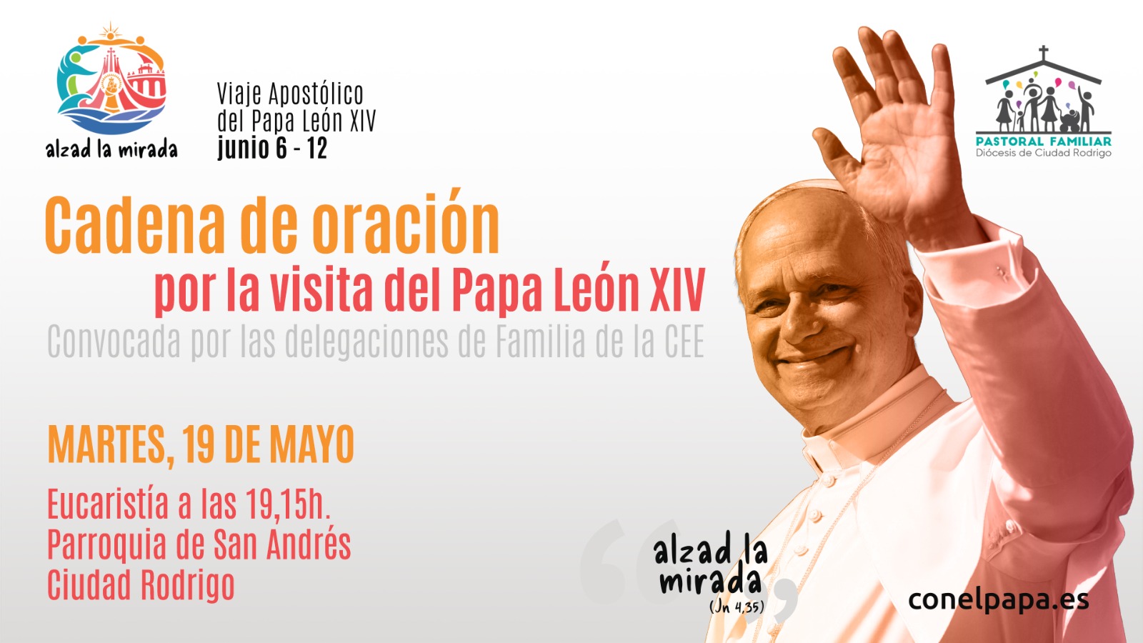 Cadena de oración visita del Papa